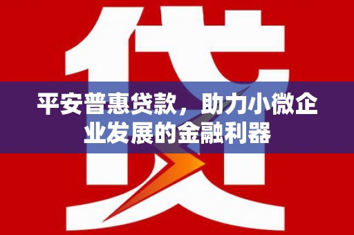 景谷平安普惠贷款，助力小微企业发展的金融利器