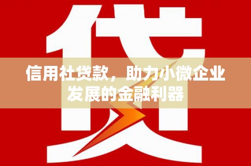 景谷信用社贷款，助力小微企业发展的金融利器