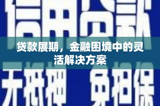 景谷贷款展期，金融困境中的灵活解决方案