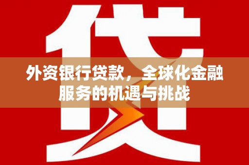景谷外资银行贷款，全球化金融服务的机遇与挑战