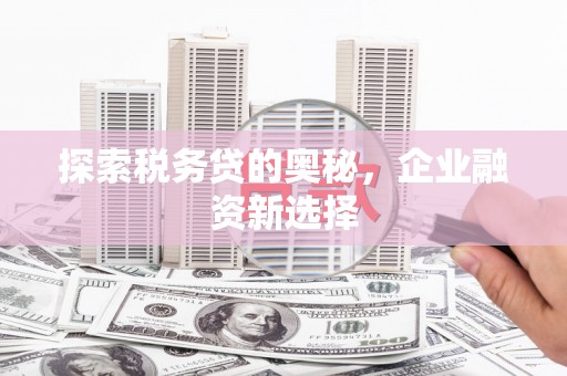 景谷探索税务贷的奥秘，企业融资新选择
