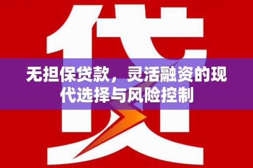 景谷无担保贷款，灵活融资的现代选择与风险控制
