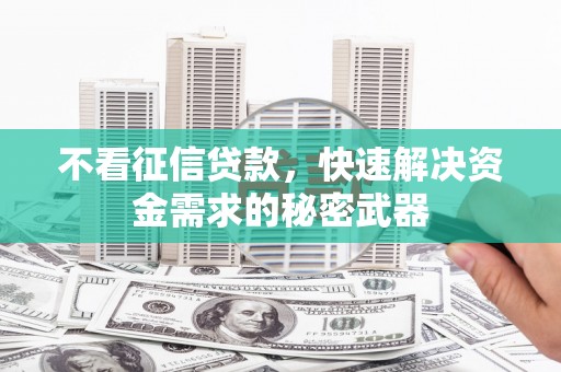 景谷不看征信贷款，快速解决资金需求的秘密武器