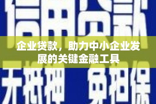 景谷企业贷款，助力中小企业发展的关键金融工具